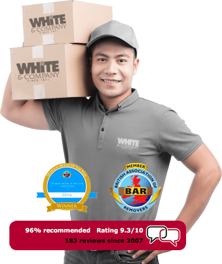 Removals Man Holding Box on Shoulder