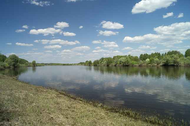 Spring landscape with river