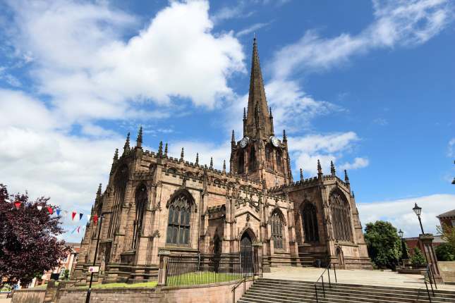 Rotherham, town in South Yorkshire, UK. Rotherham Minster (All Saints Church), Gothic architecture.