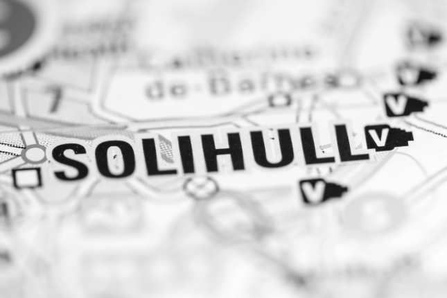 Solihull. United Kingdom on a geography map