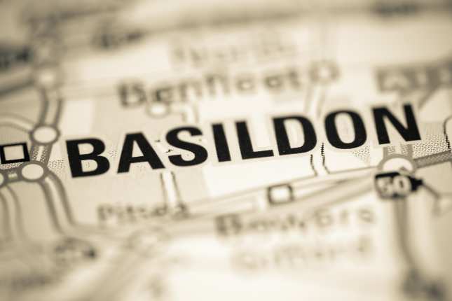 Basildon. United Kingdom on a geography map