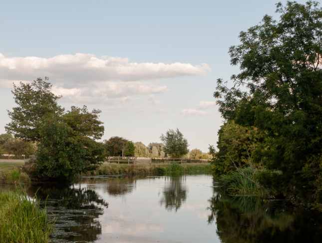 a beautiful country scene of the stour river in dedham