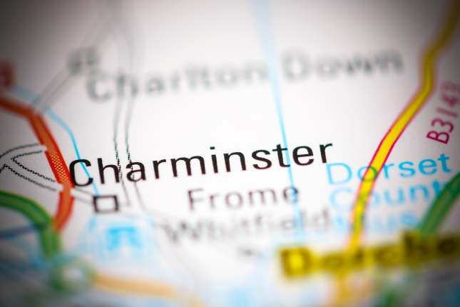 Charminster.on map of United Kingdom