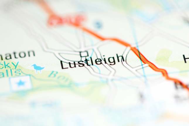Lustleigh. United Kingdom on a geography map