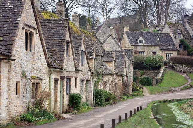 Houses of Arlington Row in the Cotswold village of Bibury