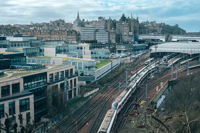 Aerial View of Edinburgh Railway Station