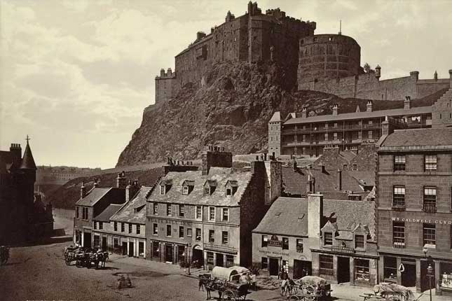 Edinburgh Castle 19th Century View from Grassmarket