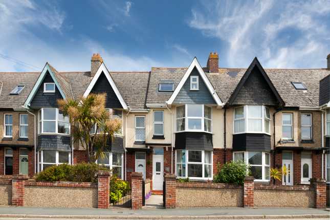 English street of terraced houses