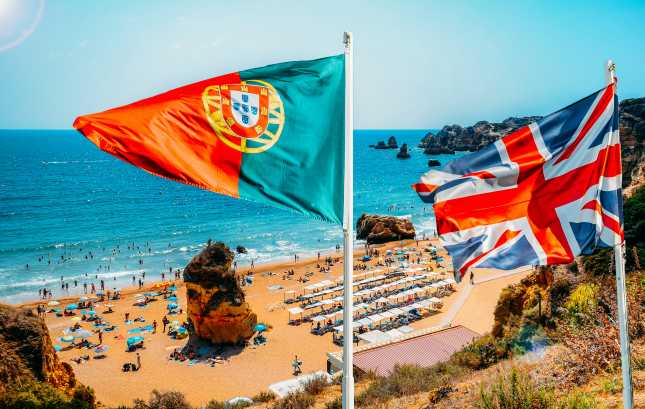 Portugal and United Kingdom flags 